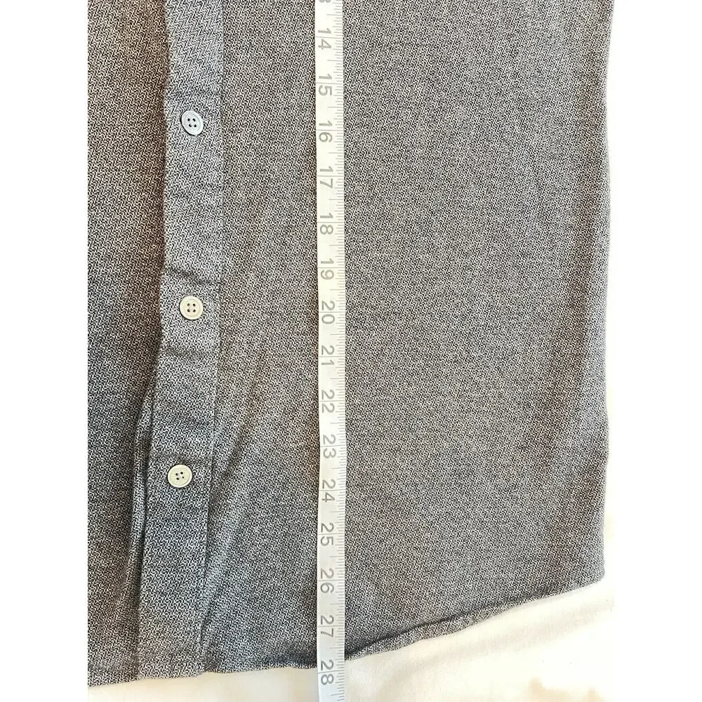 Banana Republic Knit Button Up Shirt Mens Large Gray Standard Fit Sz M